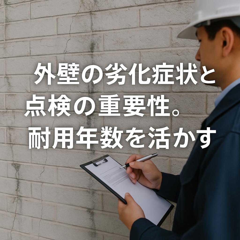 外壁の劣化症状と点検の重要性。耐用年数を活かす