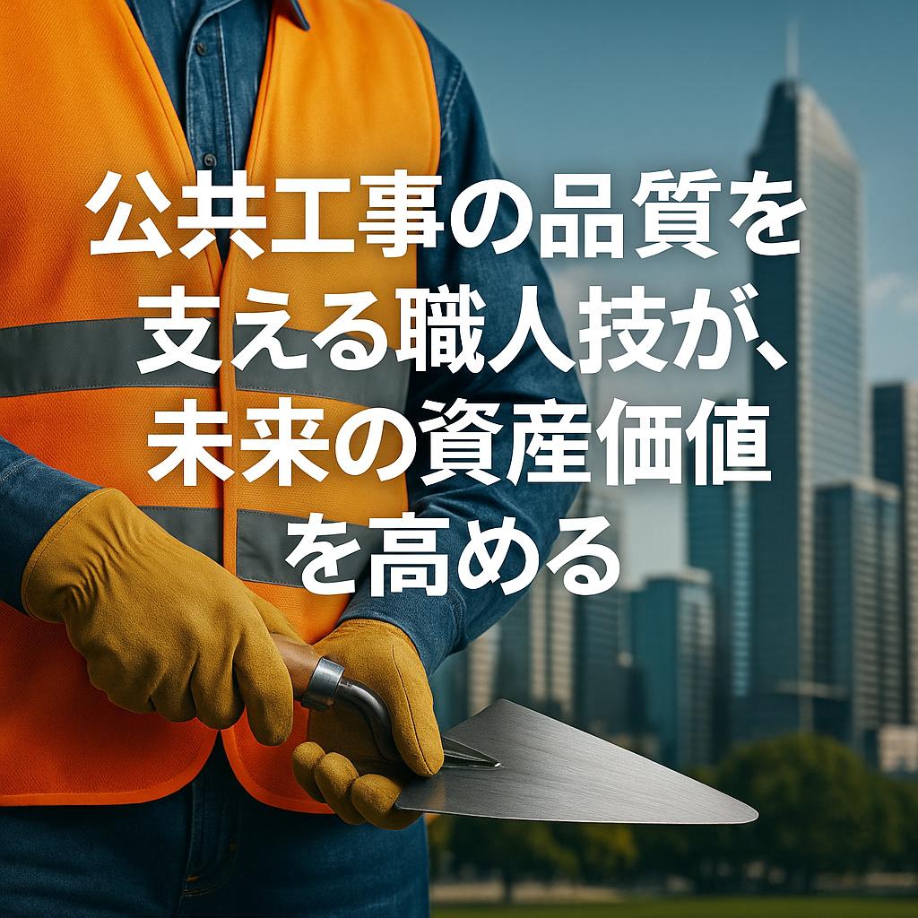 公共工事の品質を支える職人技が、未来の資産価値を高める