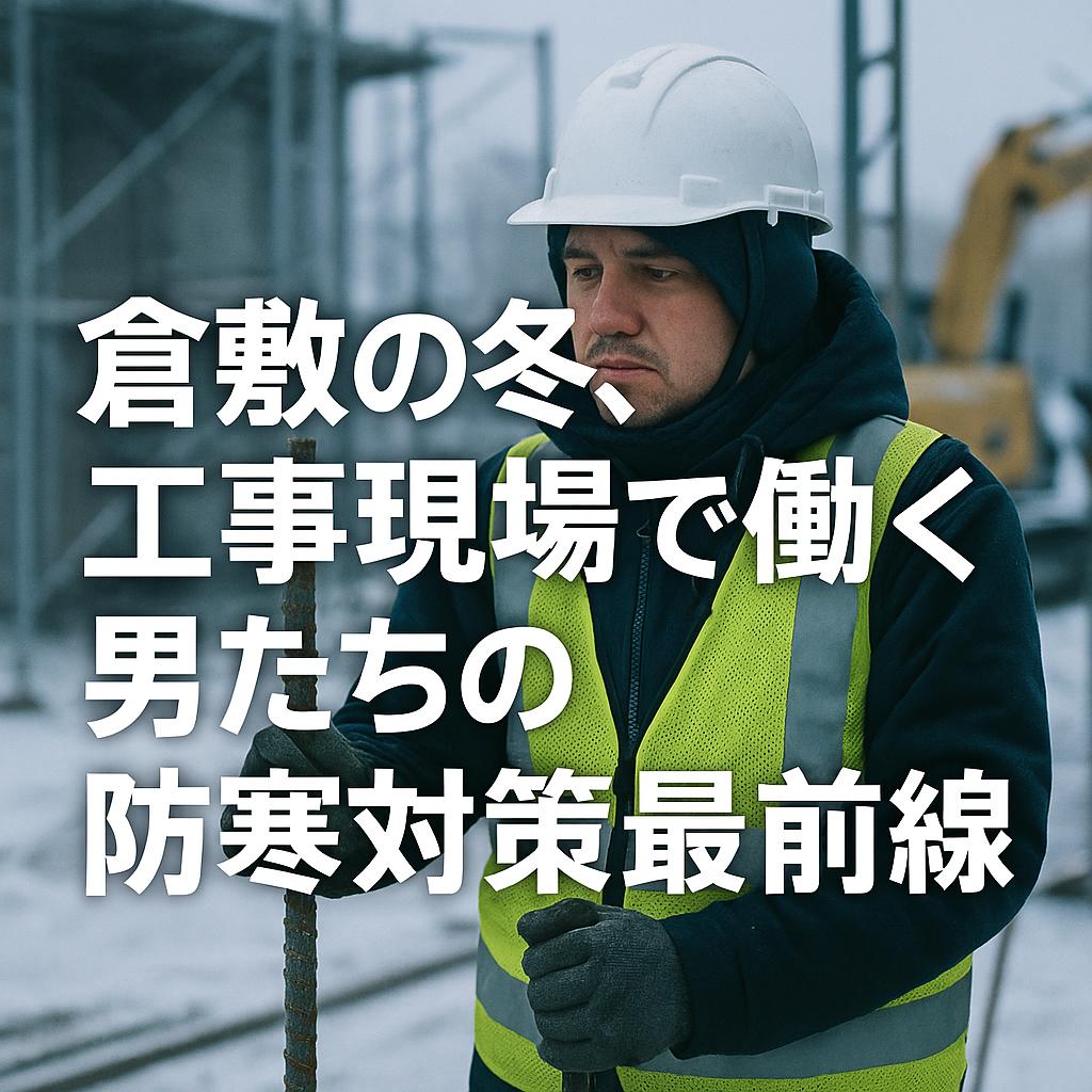 倉敷の冬、工事現場で働く男たちの防寒対策最前線