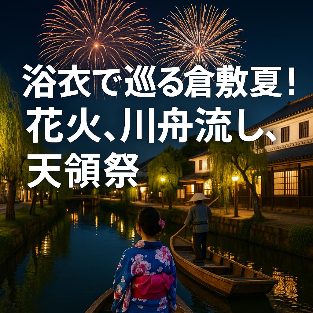 浴衣で巡る倉敷の夏！花火、川舟流し、天領祭