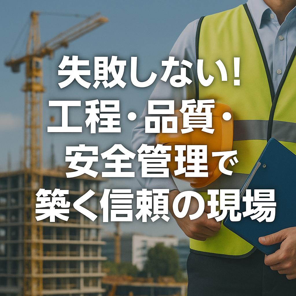 失敗しない!工程・品質・安全管理で築く信頼の現場