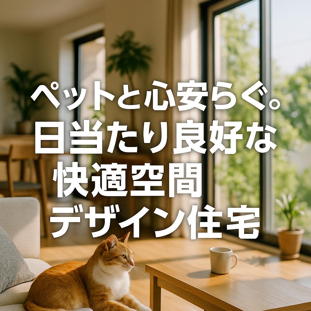 ペットと心安らぐ。日当たり良好な快適空間デザイン住宅