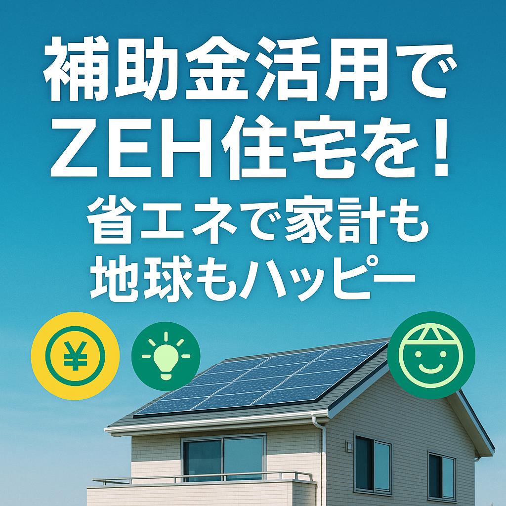 補助金活用でZEH住宅を！省エネで家計も地球もハッピー