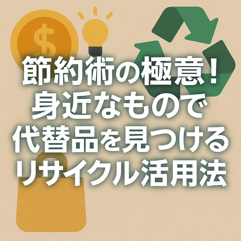 節約術の極意！身近なもので代替品を見つけるリサイクル活用法