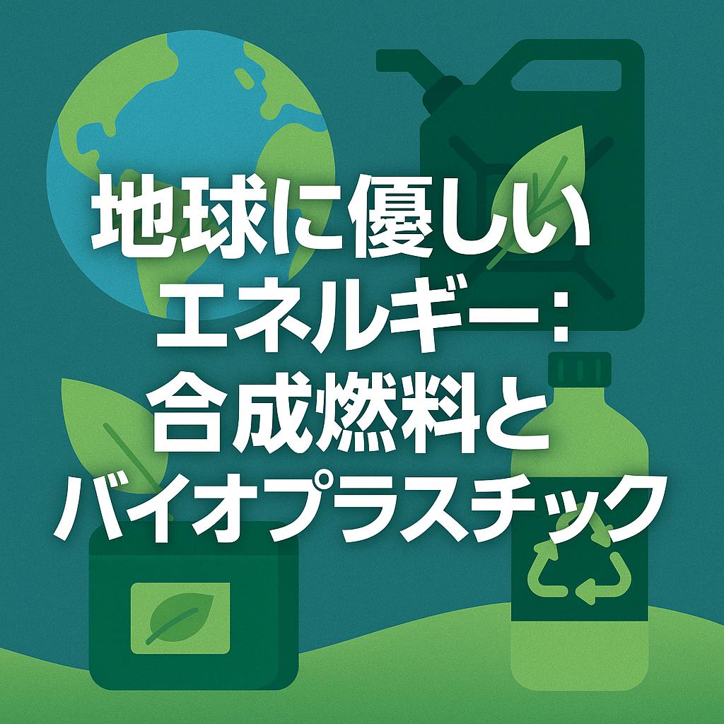 地球に優しいエネルギー：合成燃料とバイオプラスチック