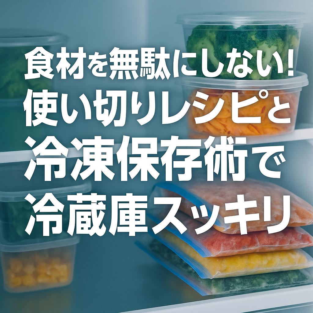 食材を無駄にしない!使い切りレシピと冷凍保存術で冷蔵庫スッキリ