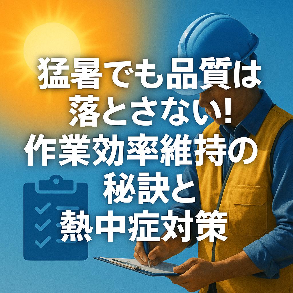 猛暑でも品質は落とさない!作業効率維持の秘訣と熱中症対策